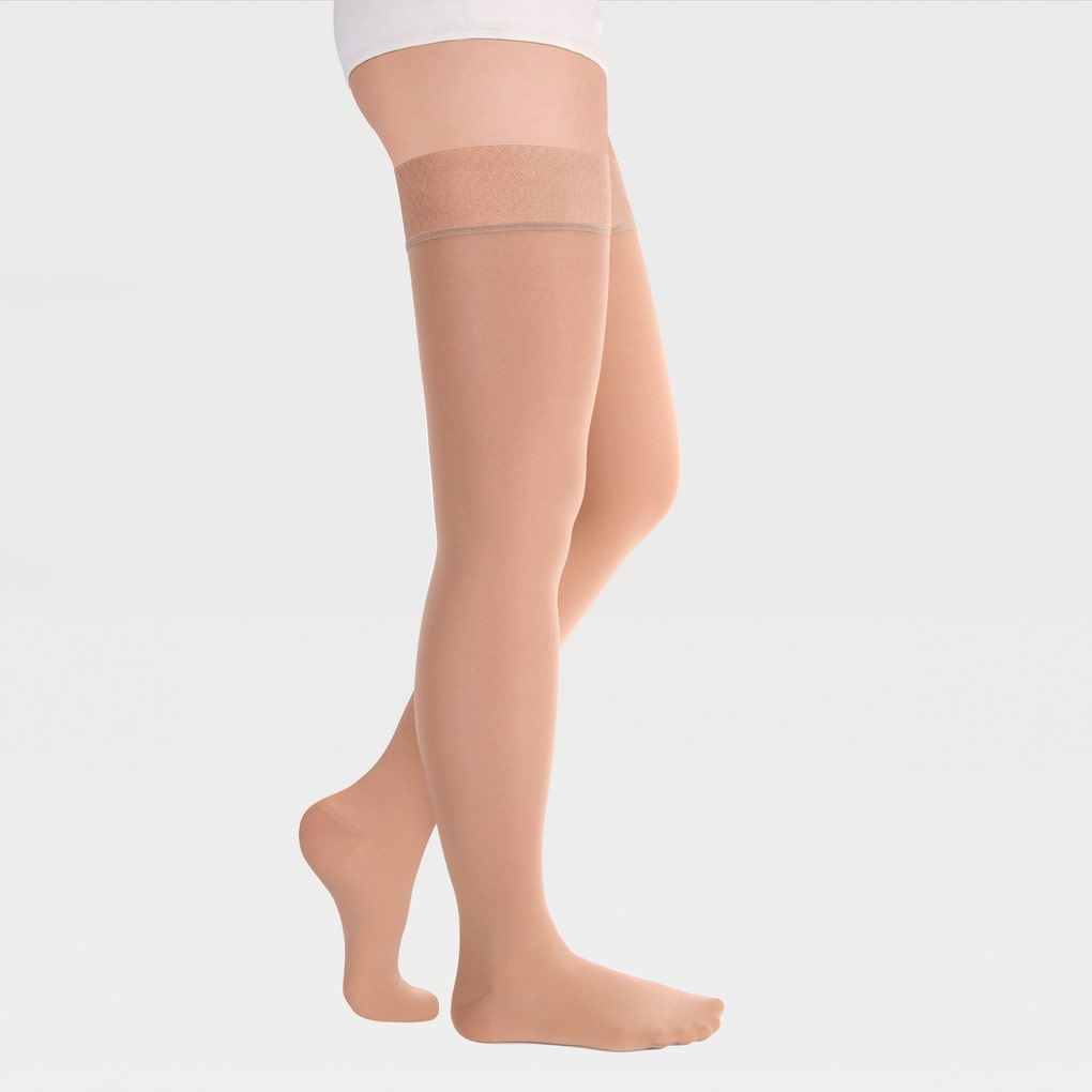 Bas à base de silicone avec bande élastique simple avec bout fermé sur la cuisse large ID-300W